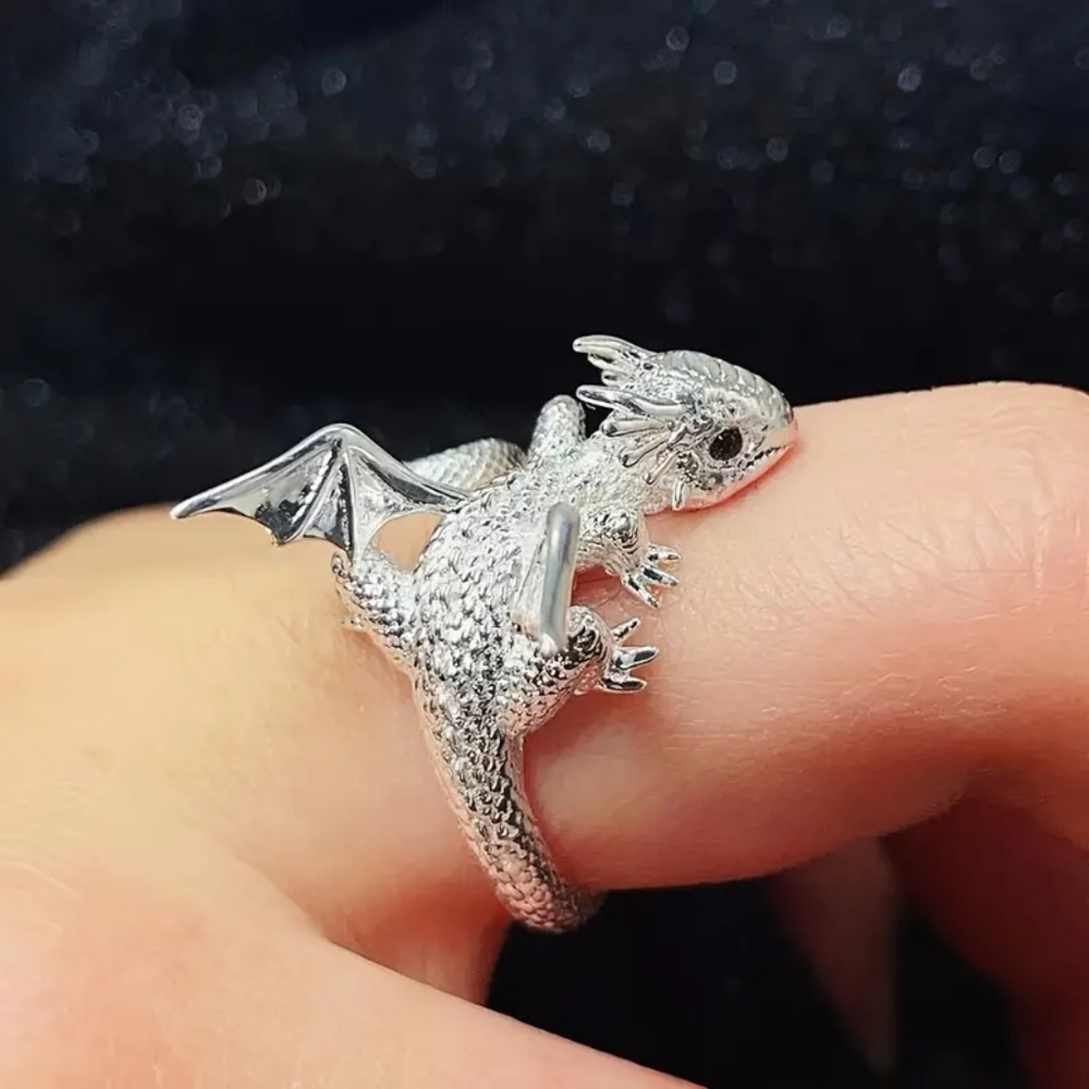 Cute Adjustable Flying Baby Dragon Ring